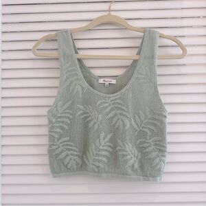 Madewell Palm-Stitch Crop Sweater Tank